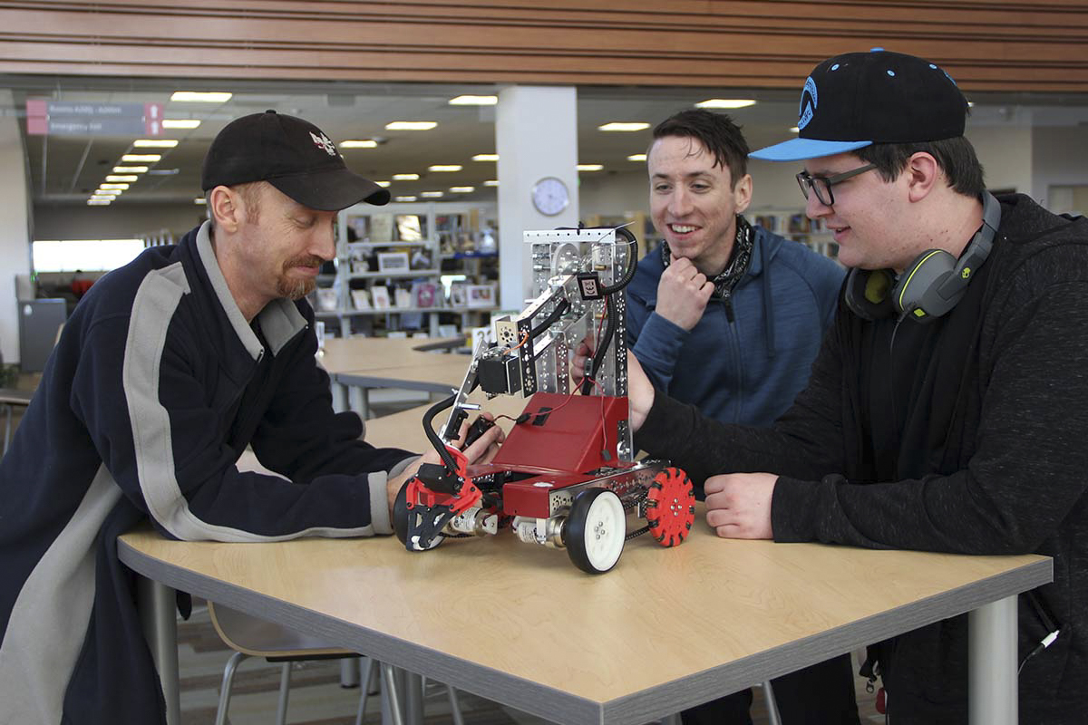 student controlling robot