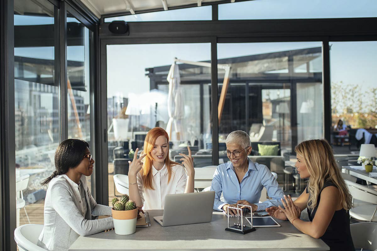 People discussing business topics