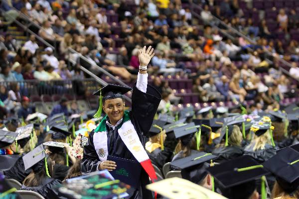 PPSC student at commencement with Hispanic pride stole