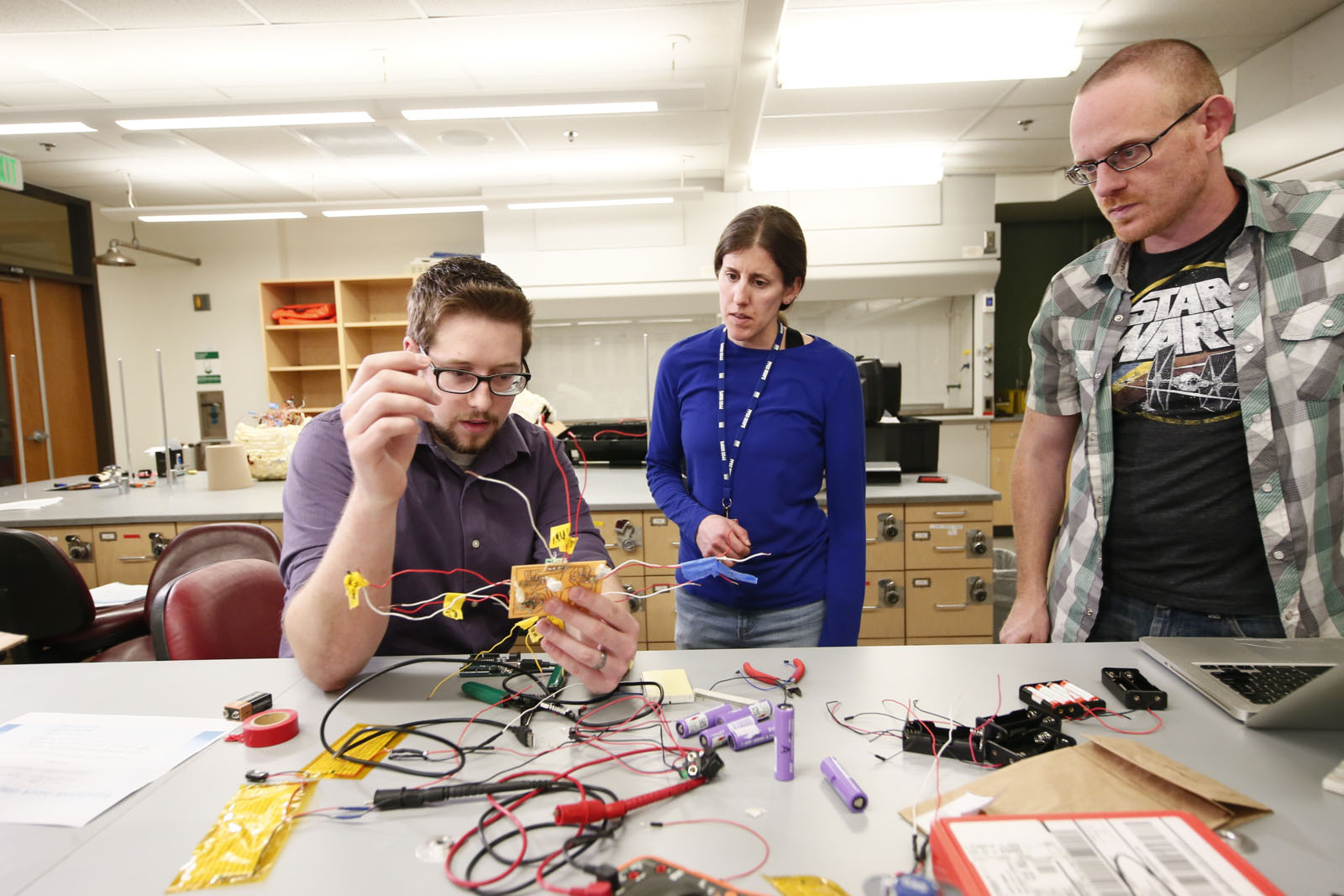 robotics students and instructor