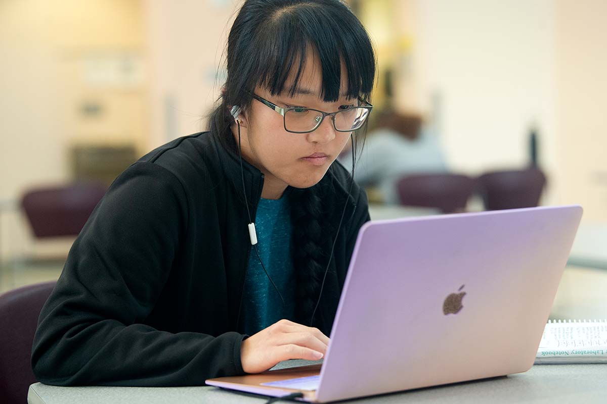 PPSC student on computer