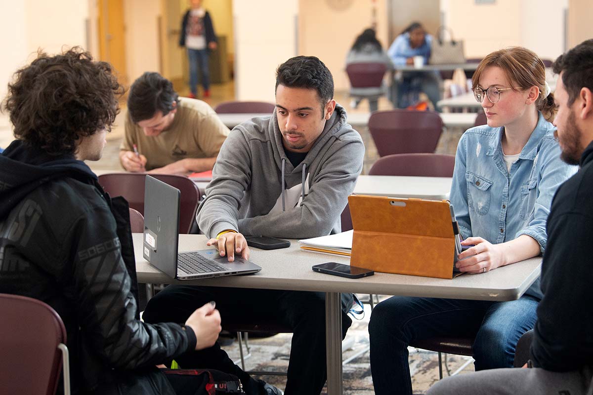 Group of students studying 