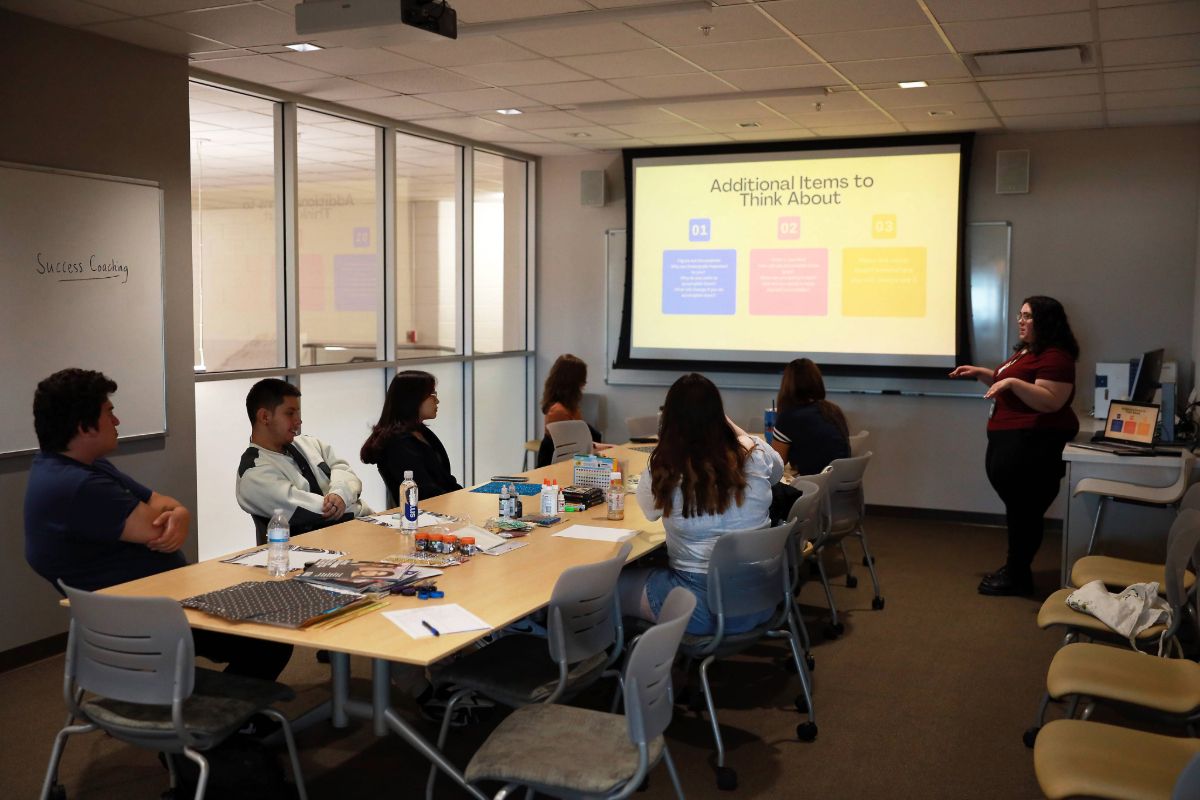 students studying at computers