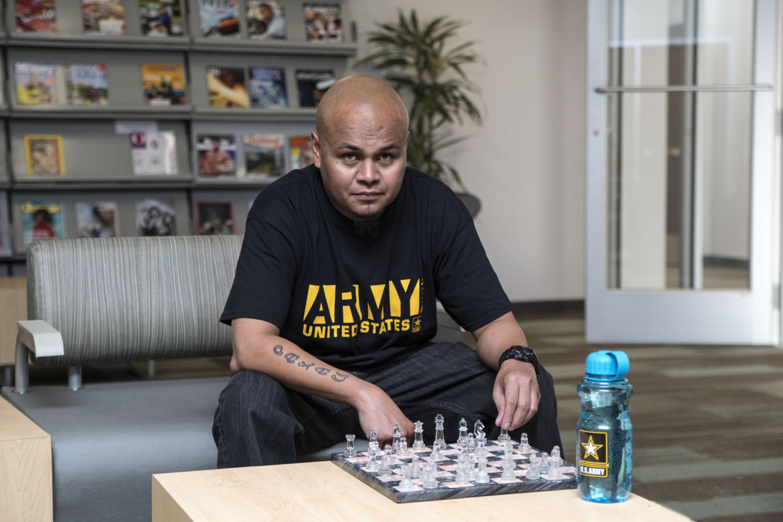 Military students in class