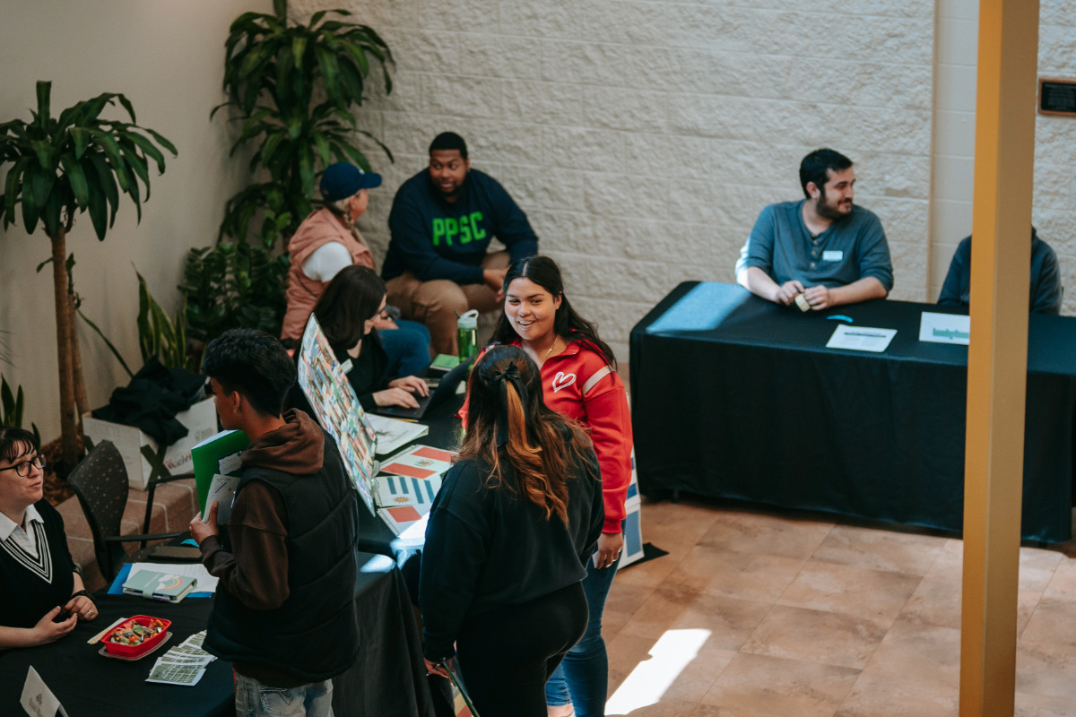 Students at job fair