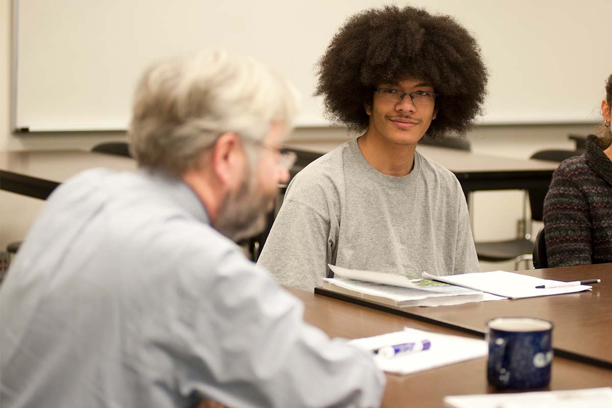 Student in classroom