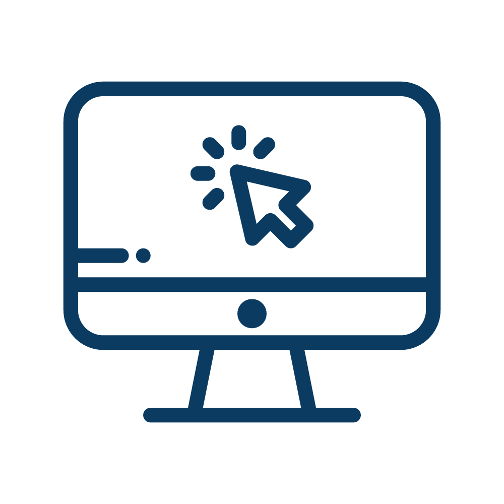 icon of computer clicking