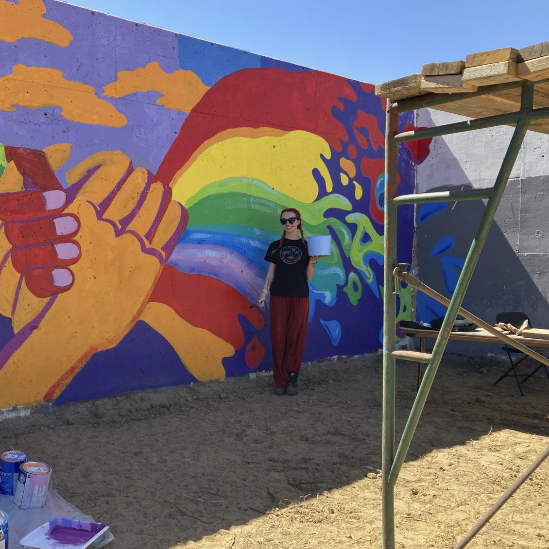 Student By a Colored Wall 