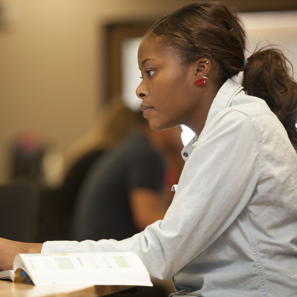 A student studying