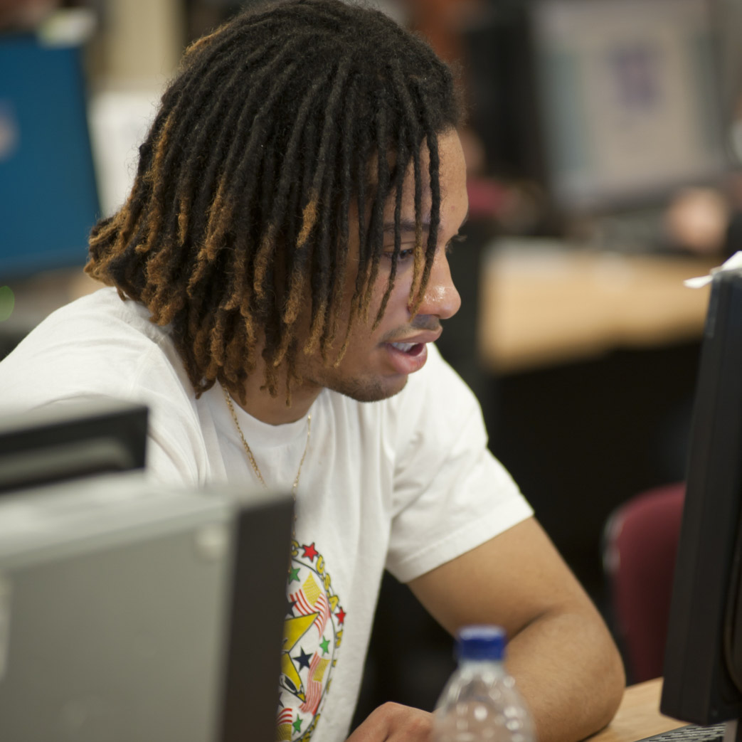 A student studying