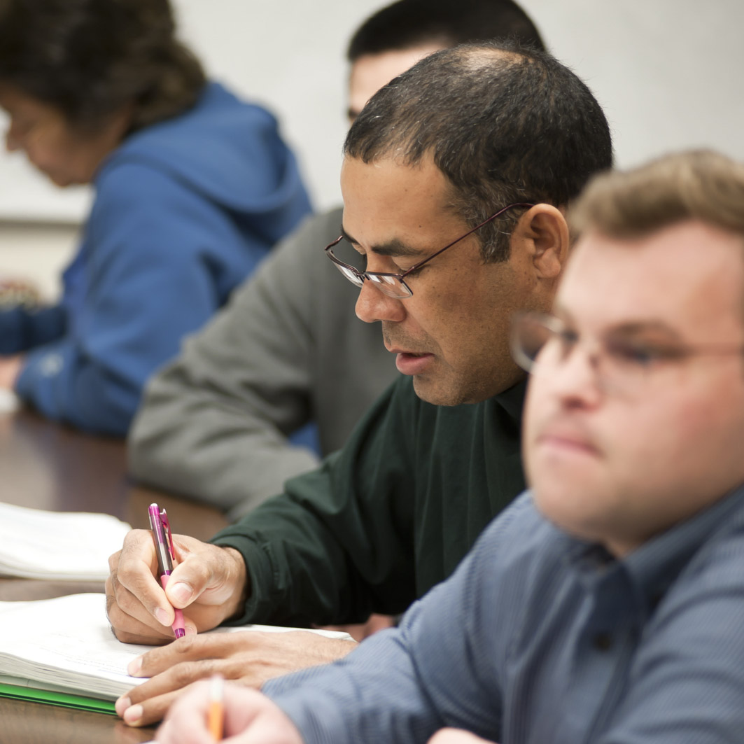 Students focusing in a class session