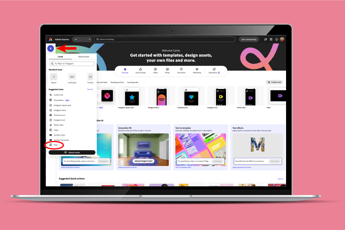 Using Adobe Express