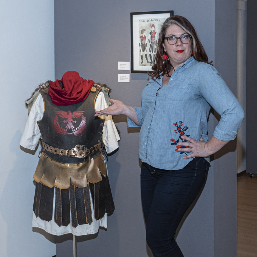 Student standing next costume