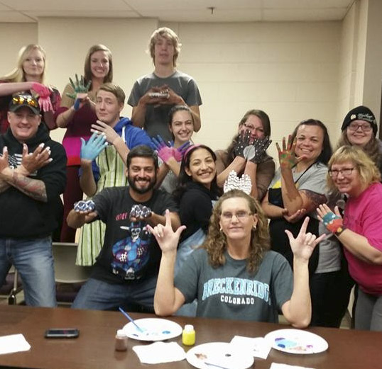 students attending an event