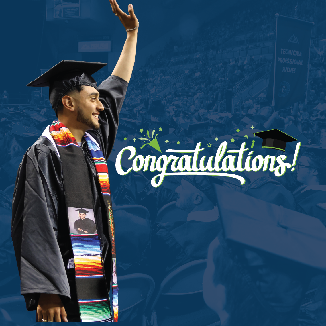 Student in graduation regalia