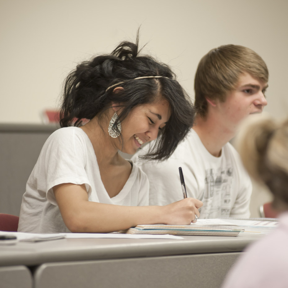 students studying in classroom