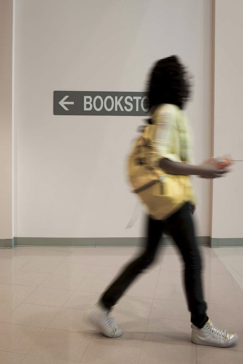 Student Leaving Bookstore