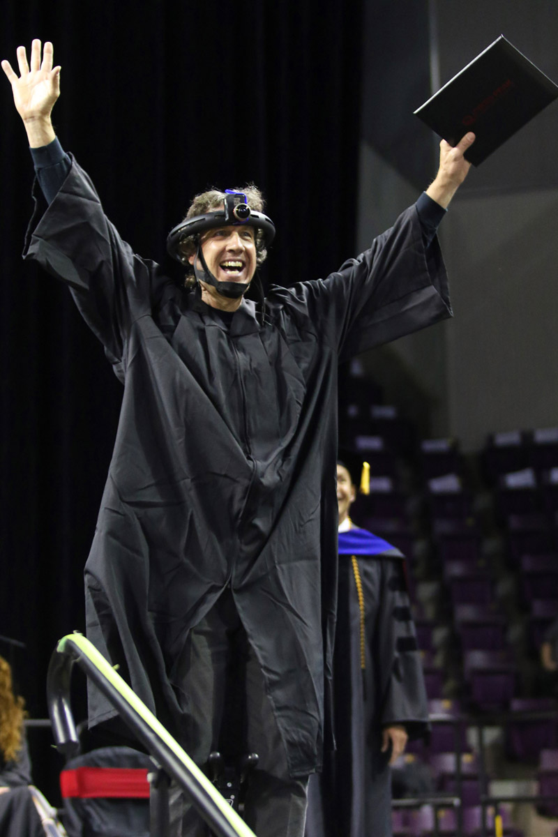 A student graduating 