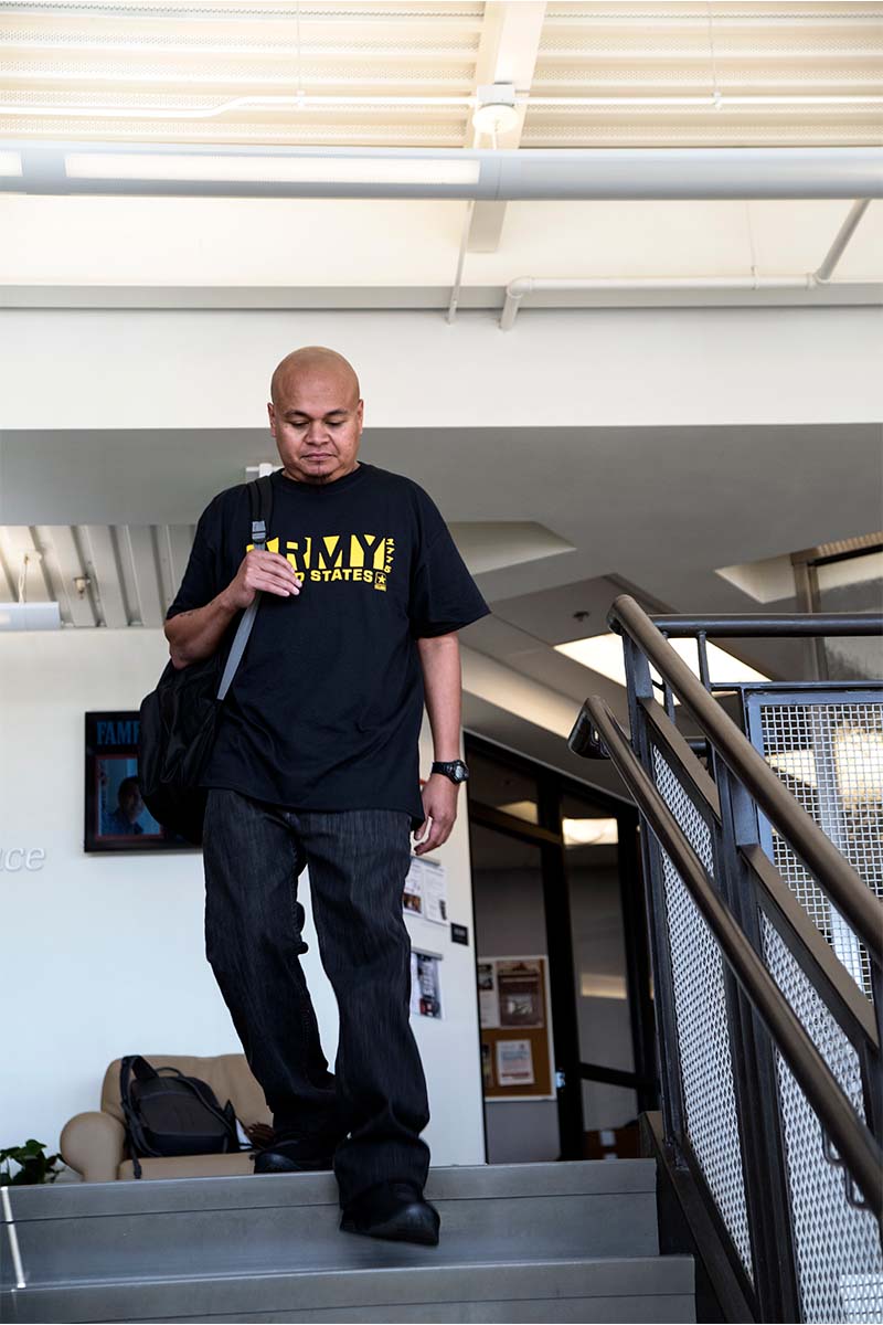 ppsc army student walking in hallway