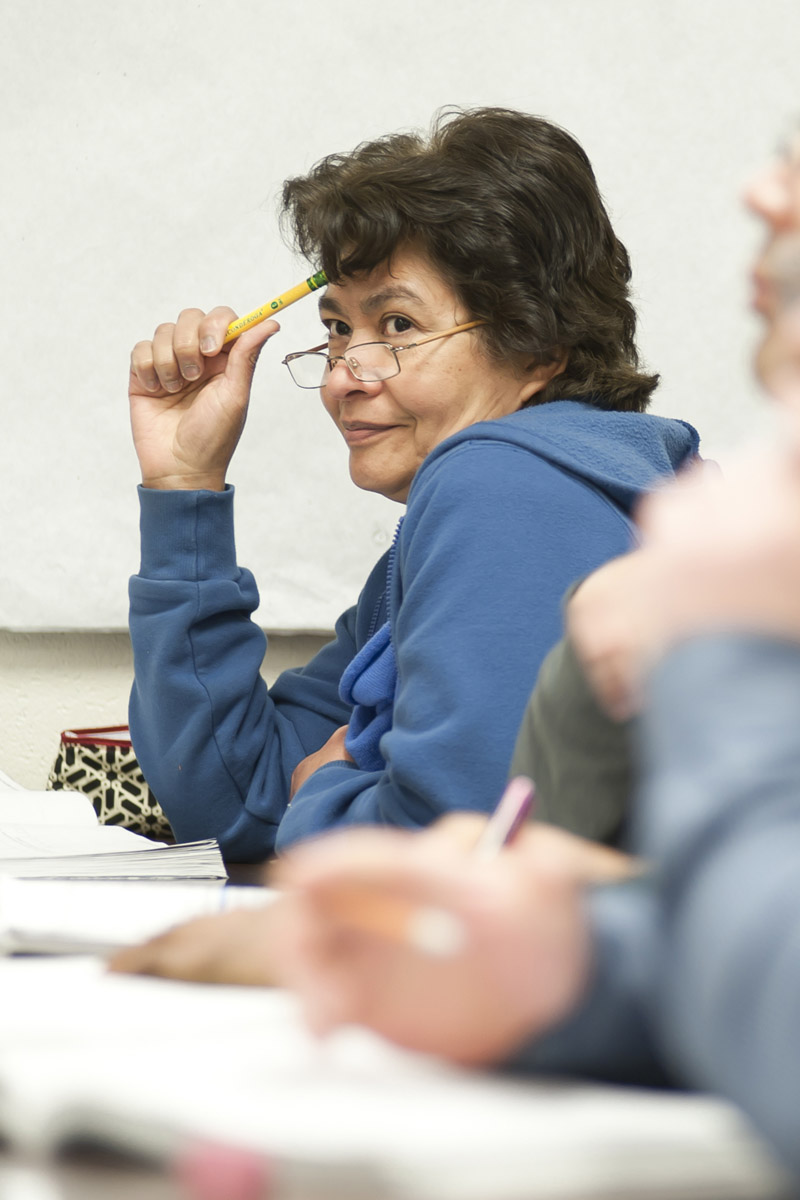 Student in class