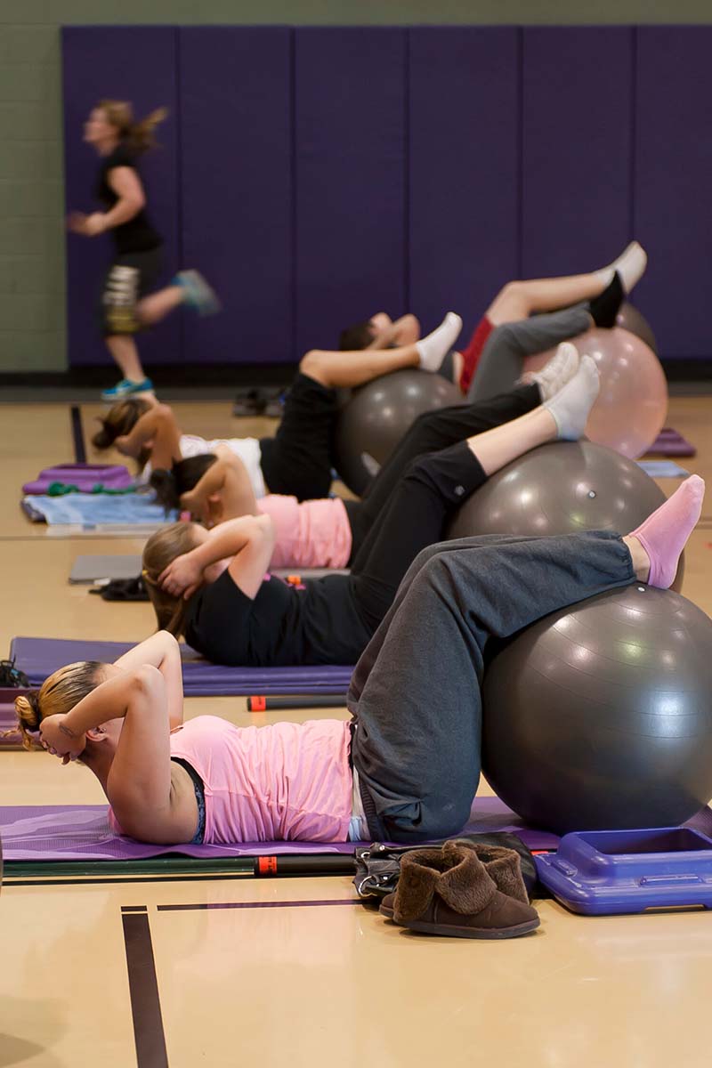 Yoga class in the fitness center