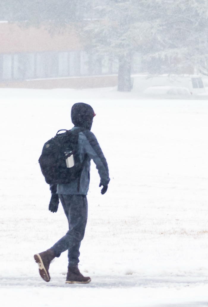 Student in Snow