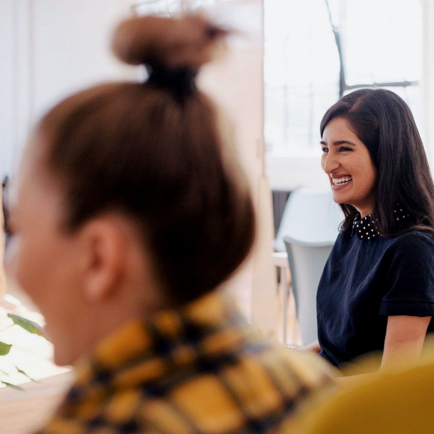 Students smiling during class