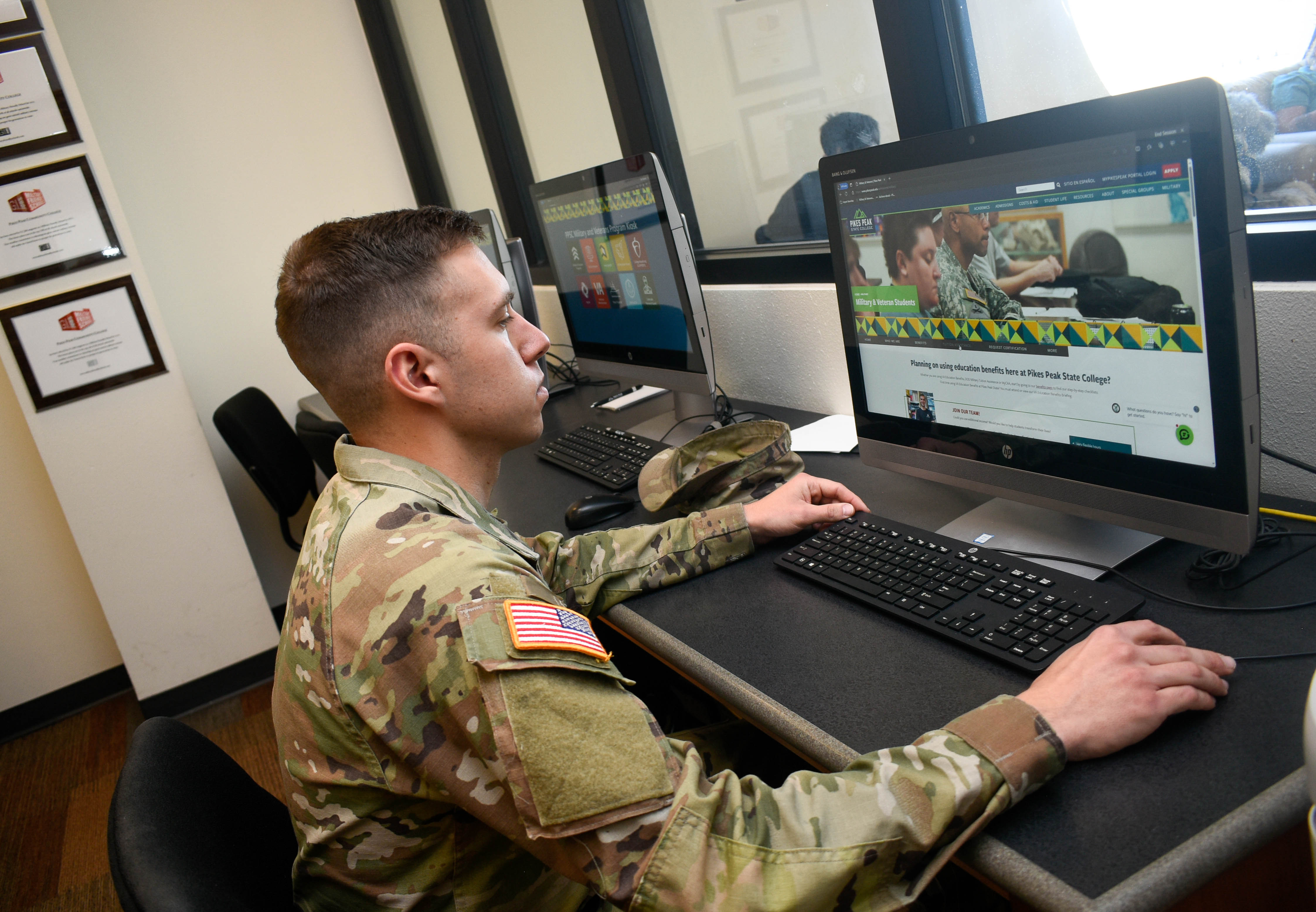military student in the military and veterans programs office