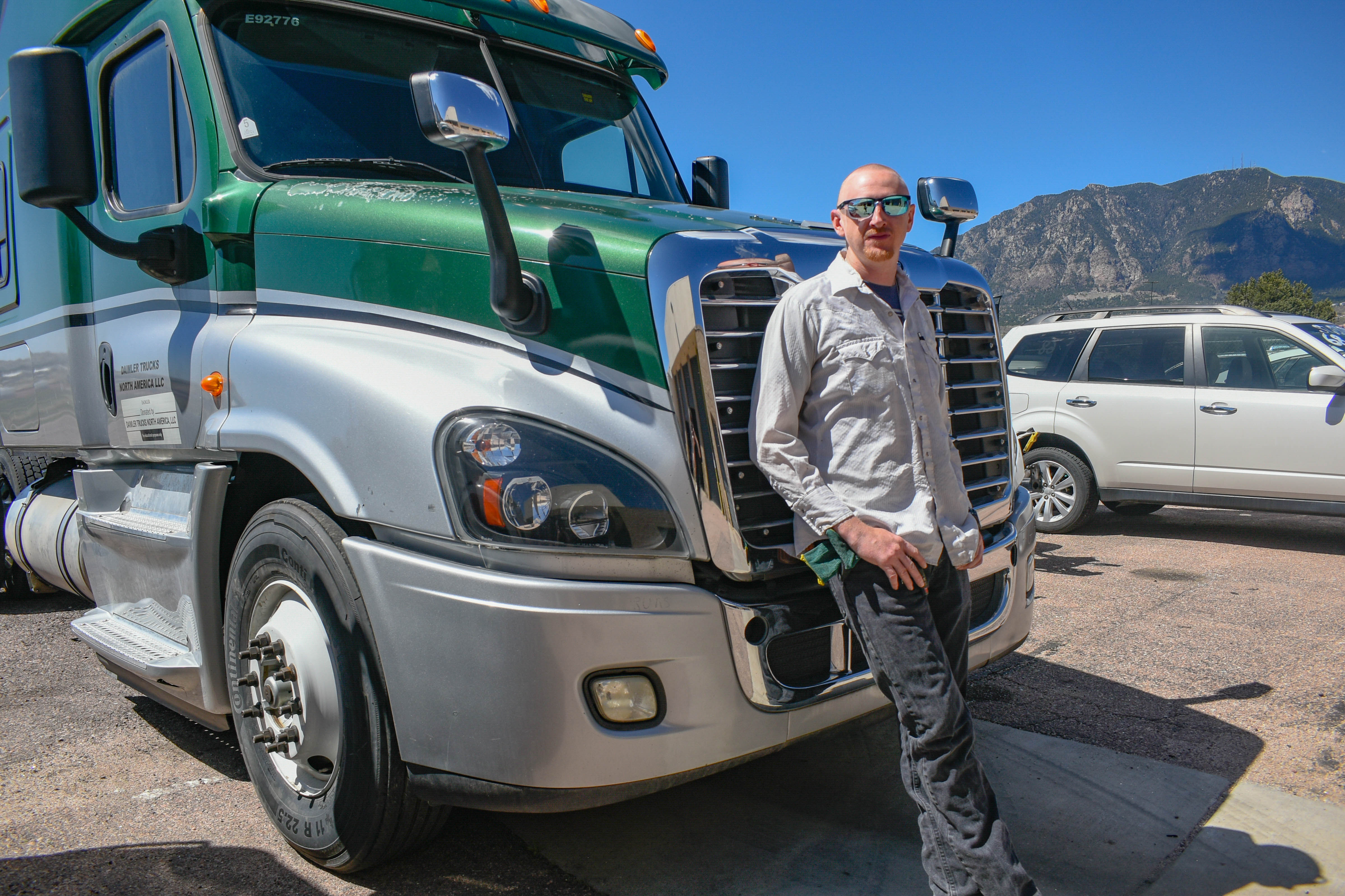 PPSC diesel technology student posing with truck 