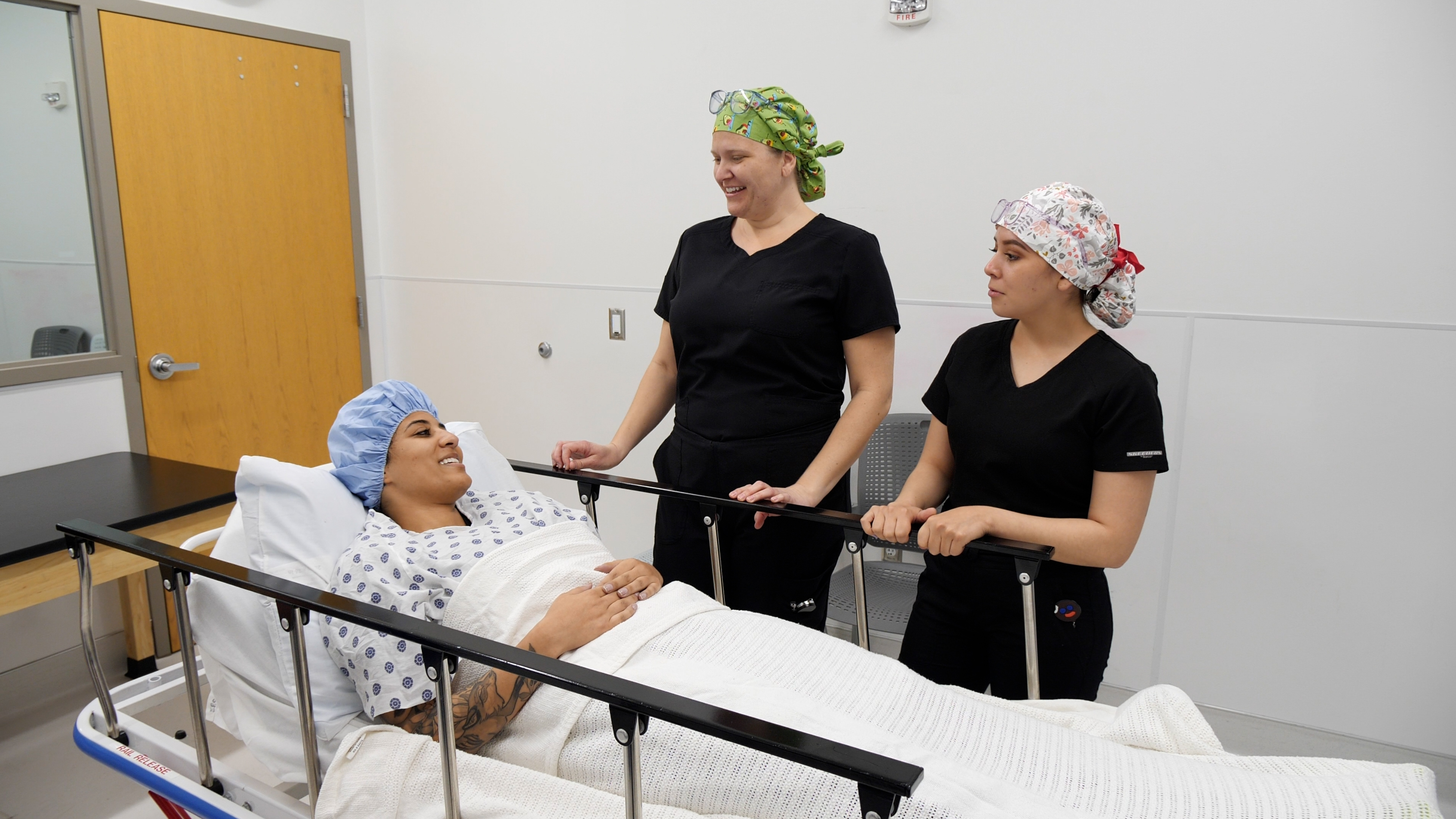 students practicing clinicals 